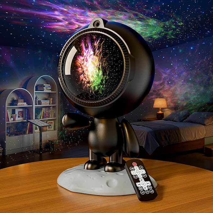 AIRIVO Star Projector,Astronaut Galaxy Projector Night Light Bluetooth Speaker with Remote,White Noise,Interactive Posture Adjust,Room Bedroom Decor,Birthday Christmas Gifts for Kids Adults