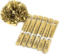 Tissue Pom Poms, Gold Glitter Paper, 12 Pack in 10 and 12 Inch