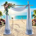MDS Halloween Chiffon Draping Fabric - 2 Panel, 30" Wide x 50ft Long - Sheer Spooky Arbor & Canopy Drapery for Haunted House Backdrops, Party Ceilings, DIY Costumes & Themed Events - Dusty Blue