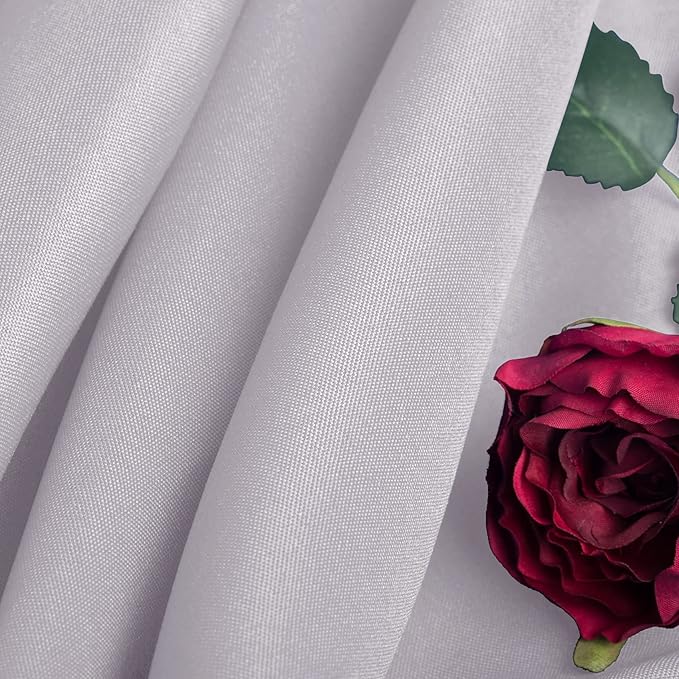 Ascoza 2pack 90x156 Inch Silver Rectangular Tablecloth 6 Feet Table Cloth in Polyester Fabric for Wedding/Banquet/Restaurant/Parties