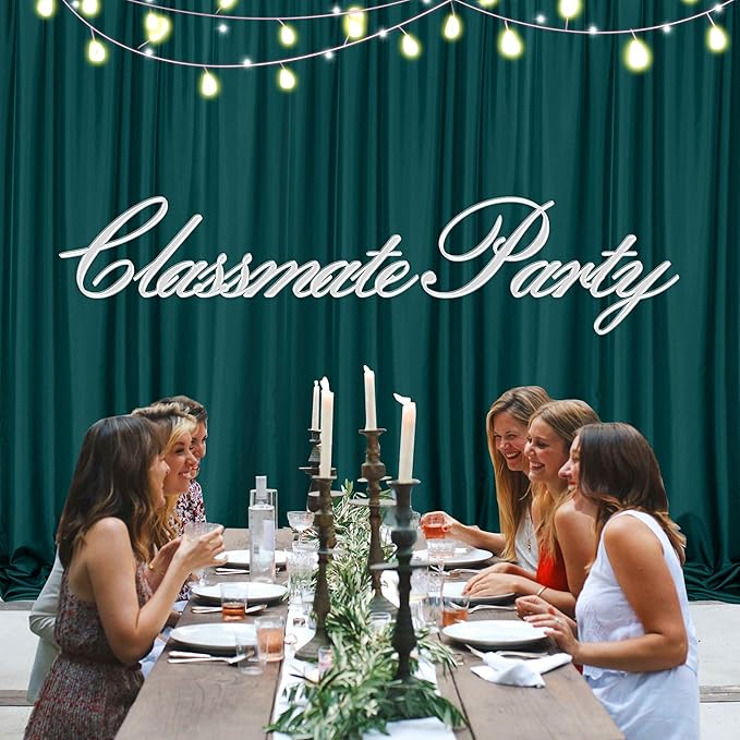 MEETSKY 10ft x 10ft Hunter Green Backdrop Curtains for Parties Wedding Curtain Rod Pocket Dark Green Photo Backdrop Sliding Drapes Backdrop Curtains for Photography, 5ft x 10ft, 2 Panels