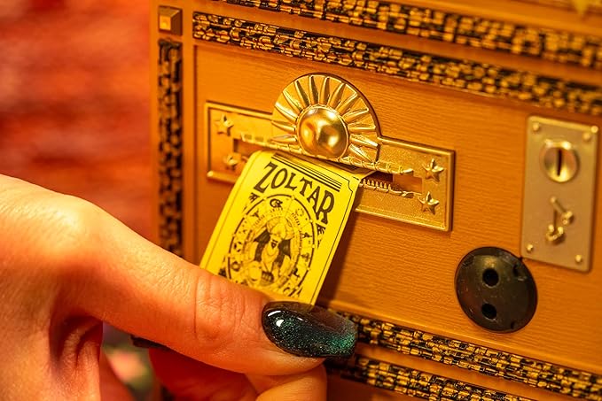 New Wave Toys Zoltar Speaks Mini Replica Fortune Teller Machine, Fully Animated 1/6 Scale with Card Dispenser, USB-C Rechargable