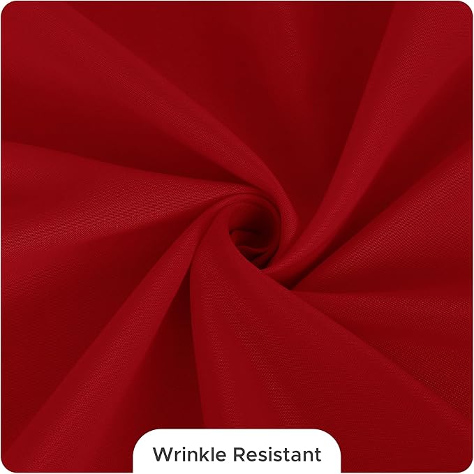 Fitable 8 Pack Round Tablecloths: Stain Resistant Wrinkle Free Circle Table Clothes, Washable Reusable Polyester Table Covers for Wedding Christmas Party Birthday Banquet Reception(Red, 84 Inch)