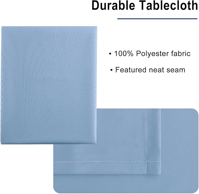 Hiasan Dusty Blue Square Tablecloth - Waterproof Spillproof and Wrinkle Resistant Washable Polyester Table Cloth for Dining Party, 54 x 54 inch