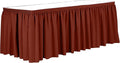 Ultimate Textile Pleat Polyester Fabric Table Skirt - Machine Washable Flame Resistant with Clips for Events, Weddings & Trade Shows, Cut & Sewn in Paterson, NJ - Burnt Orange, 17' Shirred Pleat