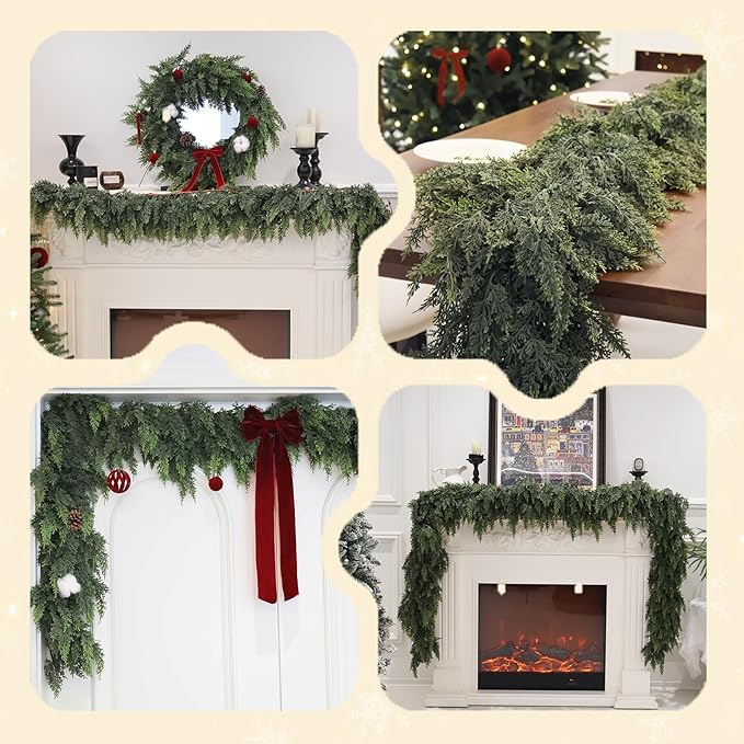Garland 9 ft Green Artificial Cedar Runner, Set of 2 Pieces