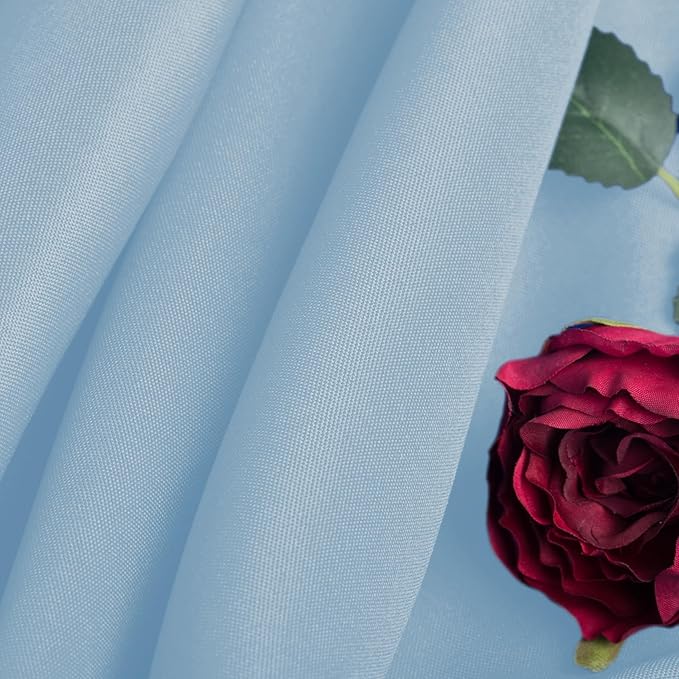 Ascoza 2pack 132 Inch Blue Mist Round Tablecloth in Washable Polyester Fabric for Wedding/Banquet/Restaurant/Parties