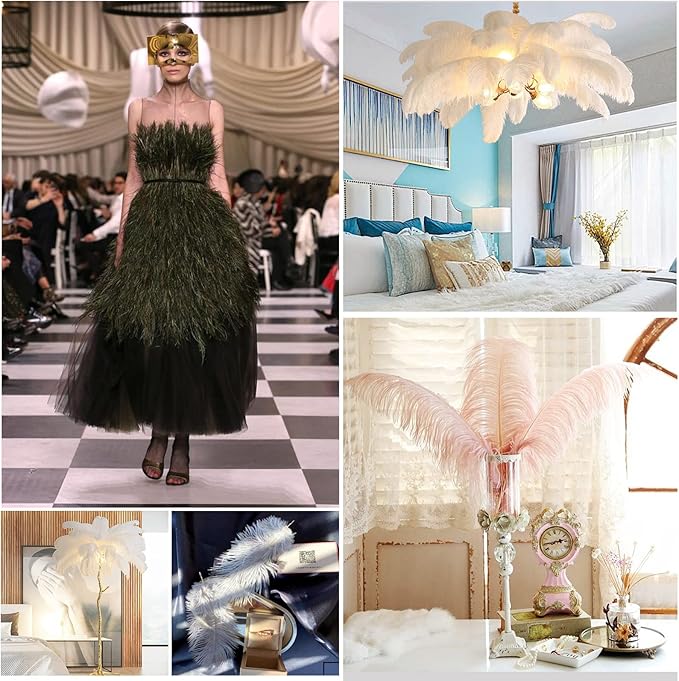 THARAHT Yellow Ostrich Feathers 24pcs Natural Bulk 10-12Inch 25cm-30cm for Crafts Wedding Party Centerpieces Halloween and Home Decoration Feathers