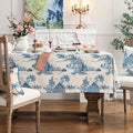 Patdrea Designer Vintage Cyan Rectangle Small Tablecloth, Linen Ancient
