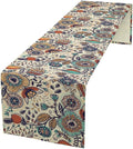 Boho Floral Table Runner,Vintage Flowers Tropical Plants Country Style Table Cloth Kitchen Dining Table Home Party Decoration 13x108 Inch