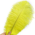 Fluorescent Ostrich Feathers – Yellow, 24Pcs 8-10inch Feathers Bulk
