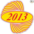 EZ-Line Oval Model Windshield Year Stickers for Car Windows Red and Yellow Large Vinyl Dealership Supplies 1 Dozen Pro Pack (2013)
