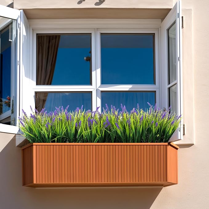 Artificial Plants Greenery, 12 Purple Bundles, 17-Inch Plastic Stems