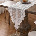 patdrea Designer Vintage White Lace Table Runner,Crochet Decorative Table Covers,Chiffon Embroidered Tasseled Table Runners, Cutwork Dresser Runners,Christmas Wedding Party Bridal 16x102 Inches Long