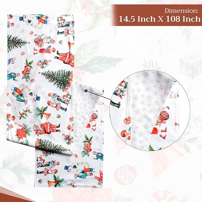 Maison d' Hermine Table Runner 100% Cotton Double Layer Table Runners 108 inches Long for Thanksgiving Christmas Decorations Home Kitchen Dining Party Wedding (Chromo, 14.5" x 108")