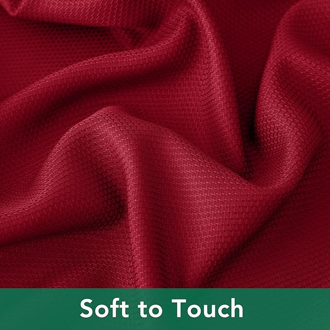 Biscaynebay Textured Fabric Christmas Tablecloths 60x108 Inches Rectangular, Red Water Resistant Spill Proof Tablecloths for Dining, Kitchen, Wedding and Parties, Machine Washable