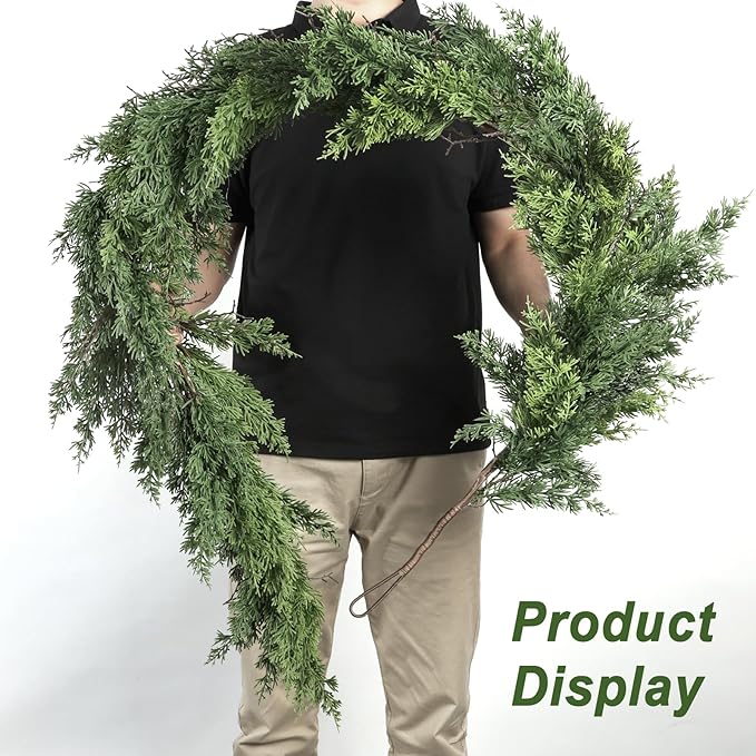 Garland 9 Ft Green Polyethylene Christmas Decor with Ring Hook