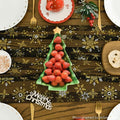 Gold Snowflakes Christmas Gauze Table Runner 10FT, 120 Inch – Black