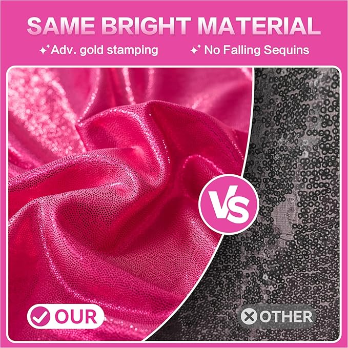 Backdrop Curtain, Hot Pink Sequin, 4 Panels (Each 5x10 Ft)