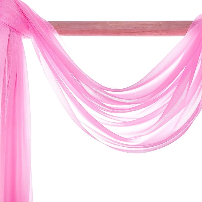 Sheer Chiffon Fabric Panels, Bubblegum Pink, 4 Pack (30 in x 20 ft)