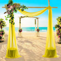 MDS Halloween Chiffon Draping Fabric - 1 Panel, 30" Wide x 40ft Long - Sheer Spooky Arbor & Canopy Drapery for Haunted House Backdrops, Party Ceilings, DIY Costumes & Themed Events - Yellow