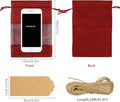 Gift Bags, 50 Count Red Sheer Party Bags, 5 x 7 Inch with Drawstring Closure