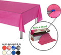 Pink Disposable Plastic Tablecloth Roll with Slide Cutter, 54 x 1296 Inch