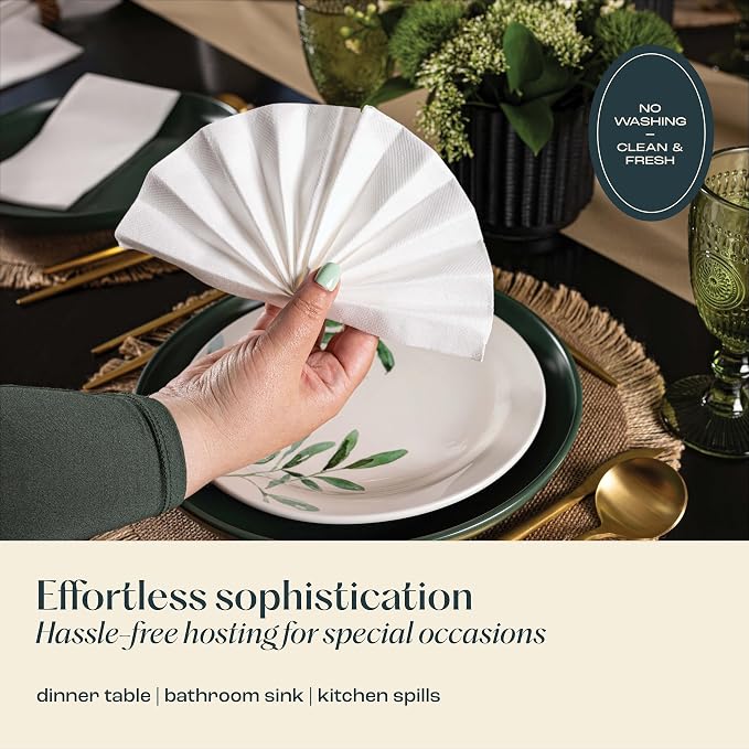200-Pack Servietto Disposable Linen-Feel Guest Towels, Soft and Absorbent Paper - Image 6