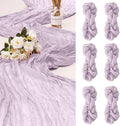 6 Pack Cheesecloth Table Runner 10Ft Christmas Gauze Boho Table Runners for Wedding Decor Bridal Shower Decorations Baby Shower Party(35" x 120")