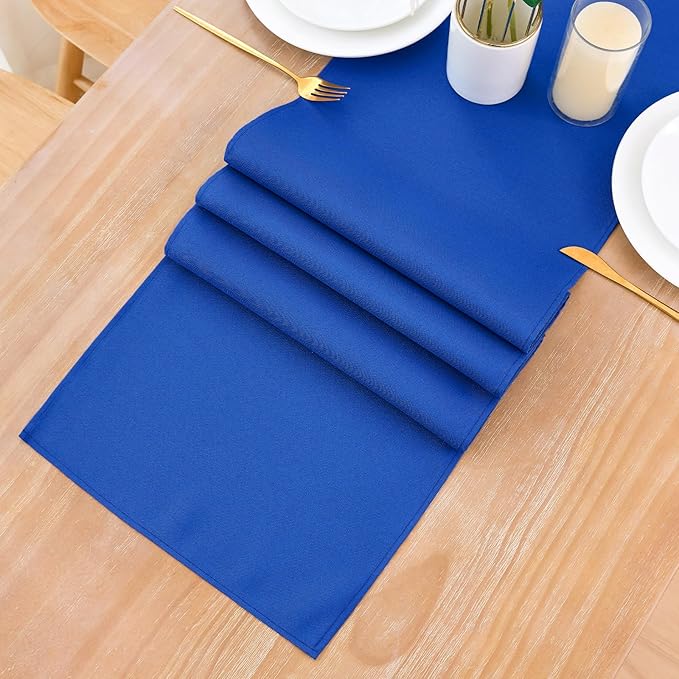 2 Pack Blue Small Short Table Runner 12 x 48 Inch Solid Color Runners Coffee Table Dresser for Daily Party Home Decoration
