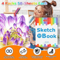 Sketch Book, 9" X 12", 4-Pack 50 Sheets Spiral Bound Art Sketchbook