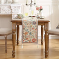 Floral Cloth Small Runner for Table, Decorative Linen 63 Inches