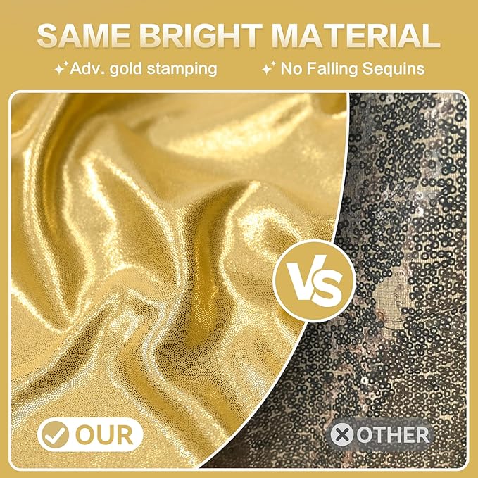 Backgrounds - Metallic Gold Sequin Photo Backdrop, 4 Panels of 5x10ft