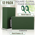 Floral Foam Blocks with 3 Rolls Floral Tape 5.5''L X 3.1''W, 12 Pieces