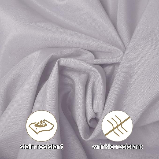 Ascoza 2pack 90x156 Inch Silver Rectangular Tablecloth 6 Feet Table Cloth in Polyester Fabric for Wedding/Banquet/Restaurant/Parties