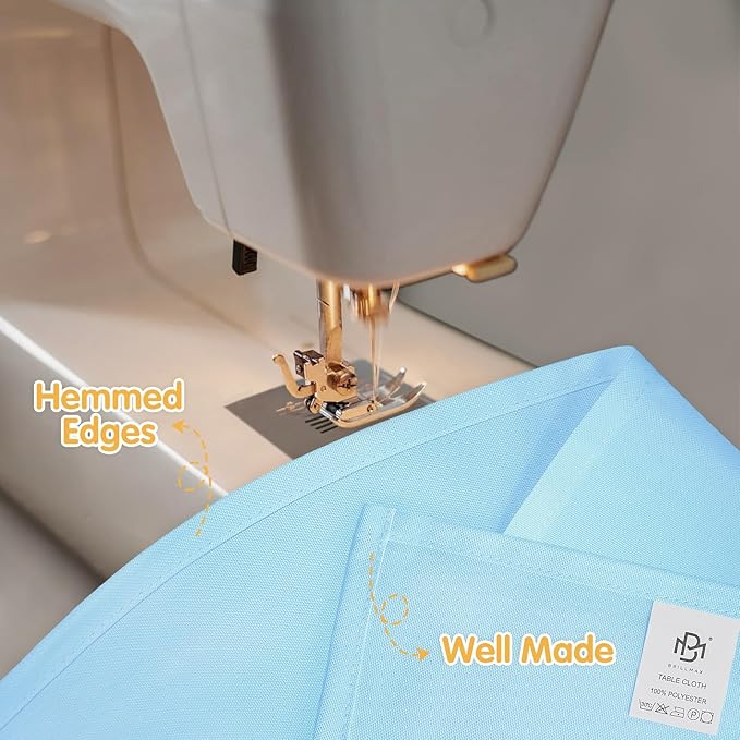 Tablecloths, 6 Pack Light Blue Polyester Rectangle Covers 90x132 Inch