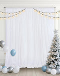 Sequin Backdrop – White, 10x10 Ft Glitter Background Curtains