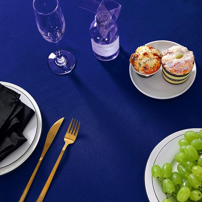 70 inch Round Tablecloth Washable Polyester Table Cloth Decorative Table Cover for Wedding Party Dining Banquet（70 inch,Roya Blue）