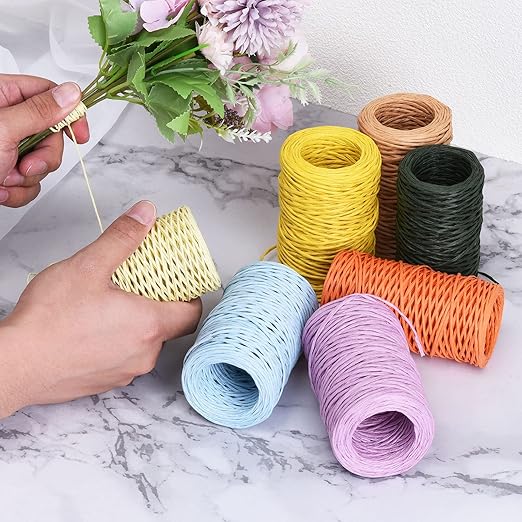 PATIKIL 164 Feet Floral Bind Wire Wrap Twine, 1mm Florist Wire Iron Wire Paper Covered Vine Wrapping Binding Wire for Flower Bouquets, Purple