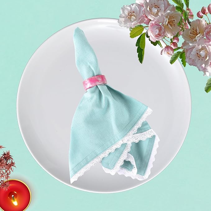 Napkin Rings - Set of 12 Pastel Glossy Epoxy Resin Holders