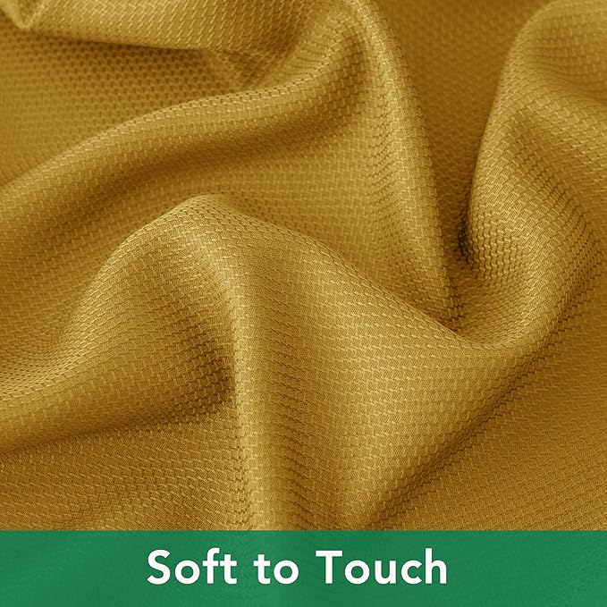 Biscaynebay Textured Fabric Christmas Rectangle Tablecloths 60x84 Inches, Gold Water Resistant Tablecloths for Dining, Kitchen, Wedding, Parties etc. Machine Washable