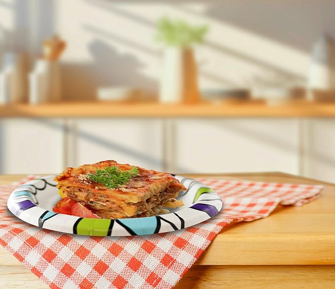 Amazon Basics Ultra Paper Plates, 10 Inch, Disposable, 44 Count