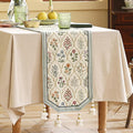 Designer Vintage Elegant Table Runner Long, 102 Inches – Linen, Colorful