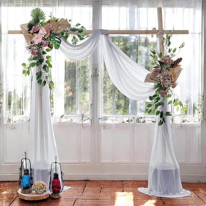 MDS Halloween Chiffon Draping Fabric - 1 Panel, 30" Wide x 50ft Long - Sheer Spooky Arbor & Canopy Drapery for Haunted House Backdrops, Party Ceilings, DIY Costumes & Themed Events - Cool Gray