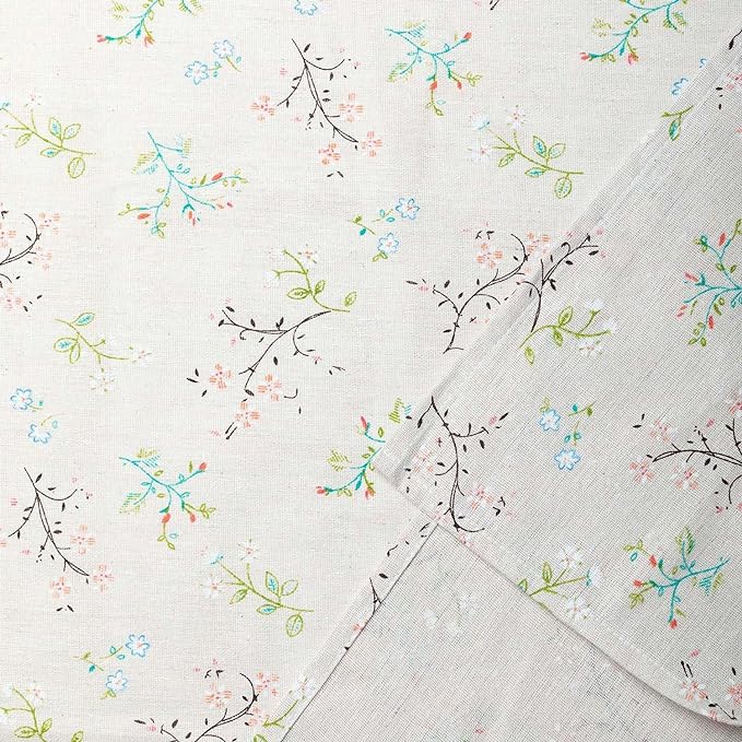YiHomer Pastoral Rectangle Tablecloth - 52 x 70 Inch - Beige Linen Table Cloth - Washable Table Cover with Wrinkle Resistant for Restaurant, Picnic, Bistro, Indoor and Outdoor Dining, Gardenia