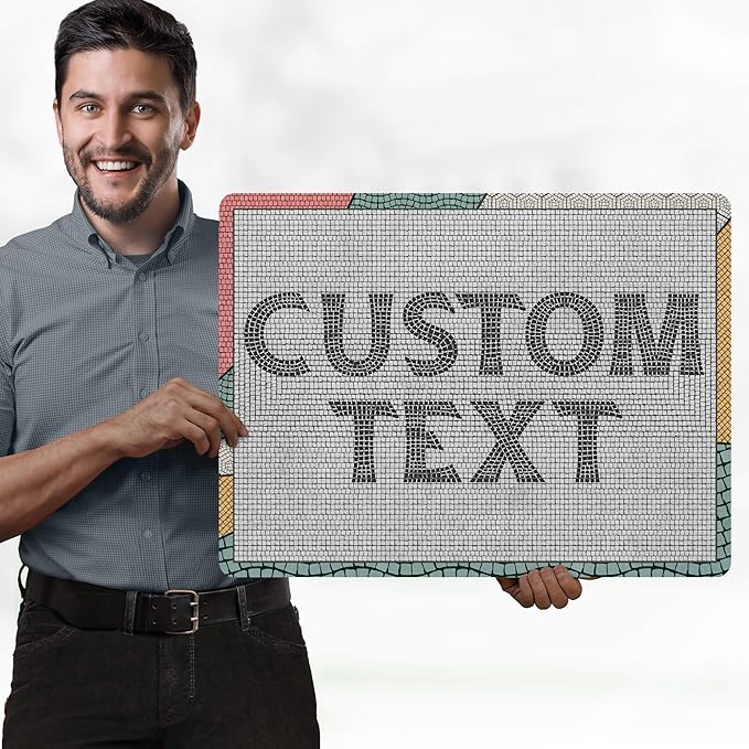Custom Sign, Custom Street Sign, 11 Font Colors, 13 Font Styles, 4 Hole Options, 22 Sizes, 18x24 Inches, Rust Free DiBound, Fade Resistant, Made in USA by My Sign Center (Fauxsaic 2)