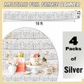 10 Ft Foil Fringe Garland Metallic Streamers Tinsel, 4 Pack – Silver