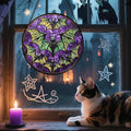 Stained Glass Window Hanging, Halloween Decorations Bats Suncatcher