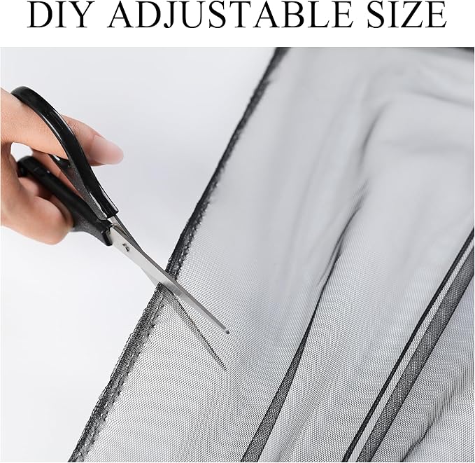 Outdoor Curtains: Black Mesh Backdrop Panels, 2-Pack, Waterproof