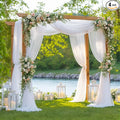 4 Panels Wedding Arch Draping Fabric White Sheer Backdrop Curtain Arch Drape for Wedding Ceremony Reception,Bridal Shower Party Decorations 28" X 19ft